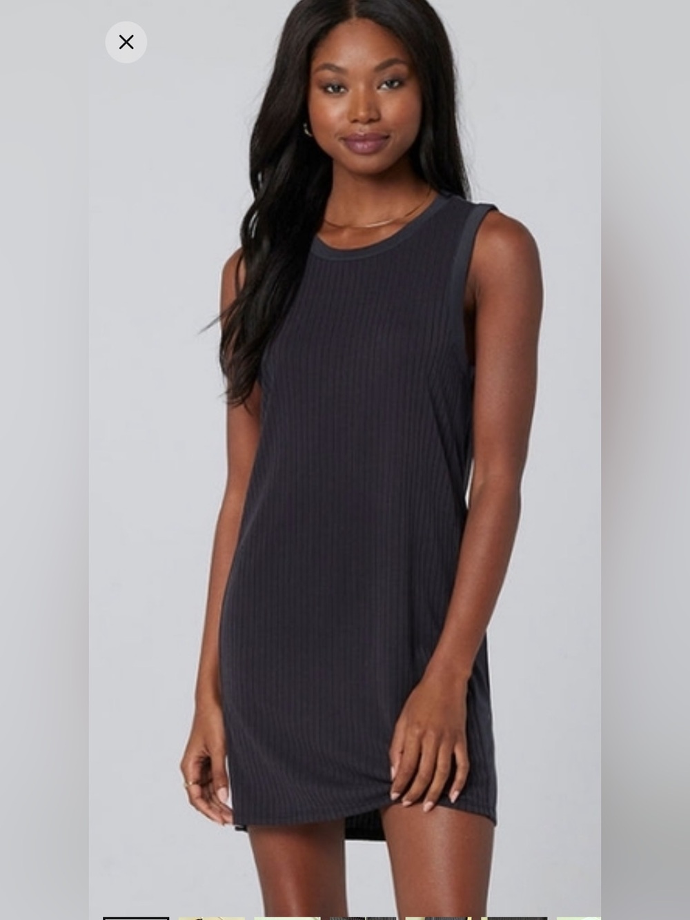 Saltwater Luxe Charcoal Grey  Ribbed Sleeveless Dress Large so soft!